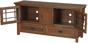 Mission Entertainment Center in Mahogany Quarter Sawn Oak
