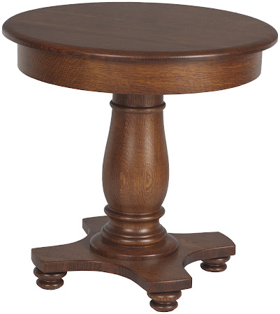 Lotus End Table Shown in Mahogany Quarter Sawn Oak