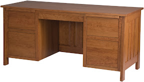 Syracuse Executive Desk in Natural Cherry, Hardware Not Installed Yet
