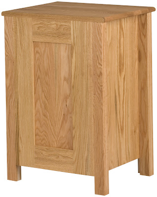 Cascade Nightstand Shown in Oil & Wax Oak, Shown with Custom Hardware