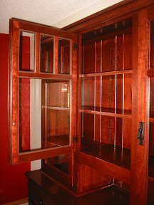 Mission Kitchen Buffet with Wine Cabinet, Cherry Hardwood, Antique Finish