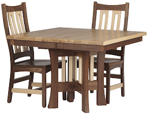 42 x 42 Craftsman Kitchen Table in Hard Maple and Walnut