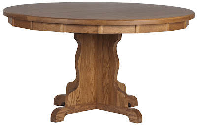 54 x 54  Colonial Round Dining Table in Medium Oak, 1/2" Round Table Edge