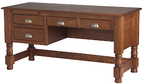 Devonshire Writing Desk and Plains Mission Office Chair in Mahogany Oak