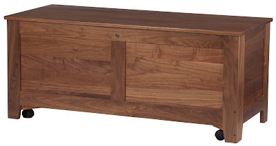 Shaker Chest Shown in Natural Walnut, Casters