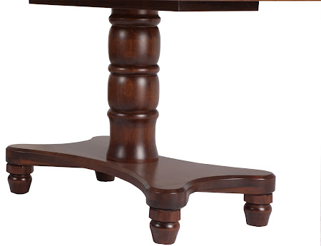 Lotus Table Leg Detail in Ruby Walnut