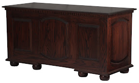 Valencia Executive Desk in Blackened Oak, Solid Wood Rear Panel