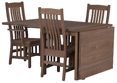 84 x 40 Gateleg Mission Table Shown in Oil & Wax Walnut