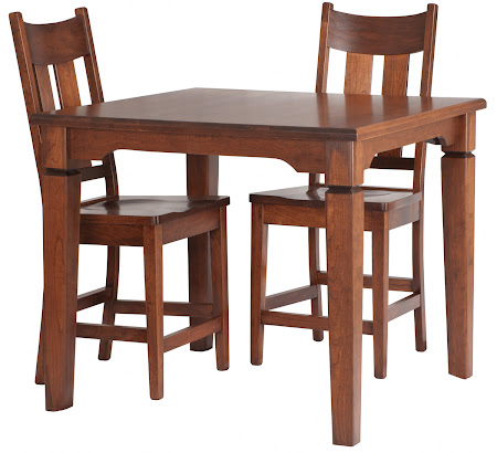 36" High Harvest Table and Montrose Barstool in Vintage Cherry