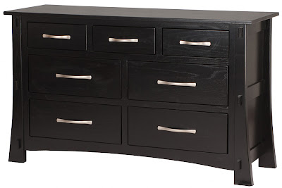Seville Dresser in Midnight Oak, Custom Hardware