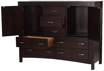 50" x 50" Dakota Dresser in Mocha Walnut, Custom Hardware