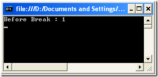 Break Example Output C#
