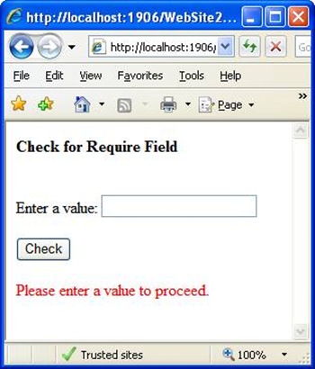 How to Check/Validate for empty value in asp.net | RequiredFieldValidator
