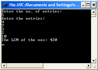 C# Program to calculate LCM (Least common multiple)
