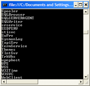 C# Code to Get List of Services Installed on System 