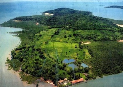 vista aéra da ilha de cajaíba