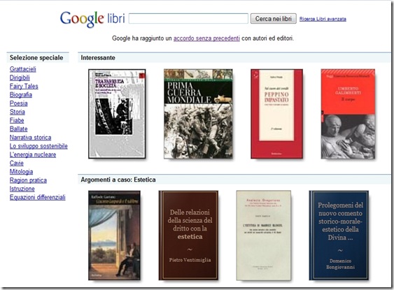 google ricerca libri