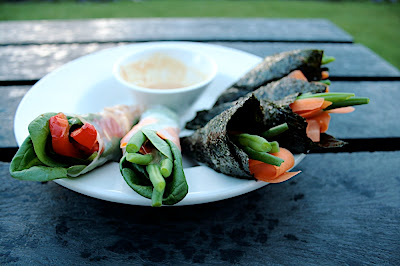 rouleaux aux algues nori et aux feuilles de riz
