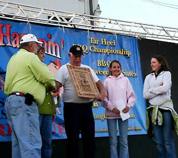 Red along with Jennifer and Julie his buddies of Kick Back Cove Racing - Grand Champion at Hog Happnin', Shelby, NC 2006