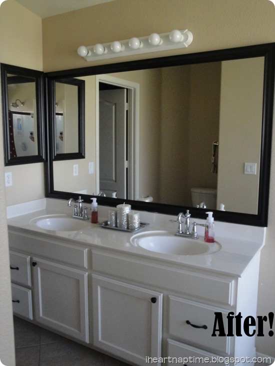 painted white cabinets in bathroom