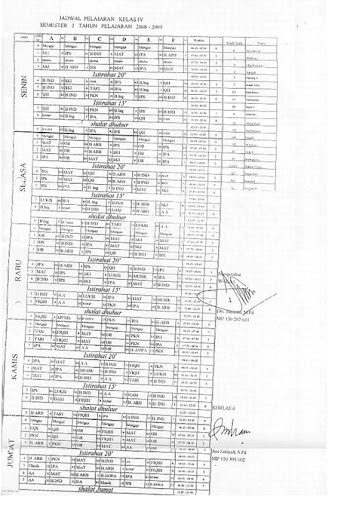 Jadwal Kelas 4 Jadwal Kelas 4