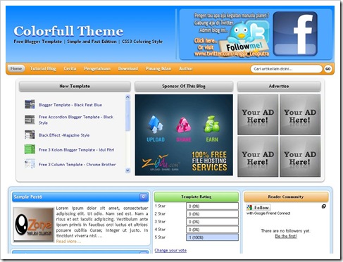 Colourfull Theme Blogger Template