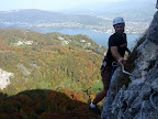 Vue sur le lac du Bourget, Aix les bains et les rochers de la Chambotte (Savoie).