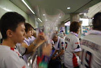 Tokyo, Spiel der Giants im Tokyo Dome, Jubel der Swallow-Fans &ndash; 07-Aug-2009