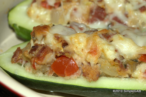 Stuffed Zucchini w/ Bacon