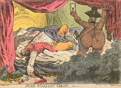 In the cartoon below, the hapless Duke William is warned by his late uncle 