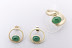 Emerald earrings and ring set in 18ct gold Emerald earrings and ring set in 18ct gold