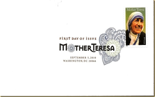 Mother Teresa_First Day Cover with Ornamental Cancellation