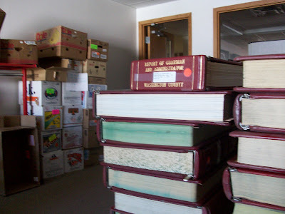 Books and Boxes stacked up and ready to be moved to the WPL's new Facility (KCII NEWS 9/17/)9)