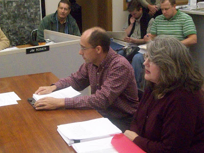 Free County Members James Graham and Mary Leedy at a board of supervisors meeting prior to the passage of zoning