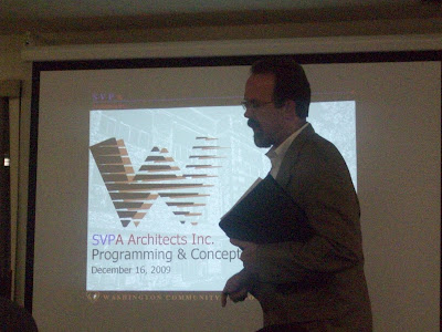 Bob Ormsby of SVPA Architects Presents two proposals to Washington School Board members regarding a new high school at the Wednesday December 16 meeting (KCII NEWS) Bob Ormsby of SVPA Architects Presents two proposals to Washington School Board members regarding a new high school at the Wednesday December 16 meeting (KCII NEWS)