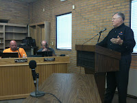 United Presbyterian Home CEO and Administrator Mike Moore at Wednesday's City Council Meeting.<br />
(KCII's Chance Dorland)
