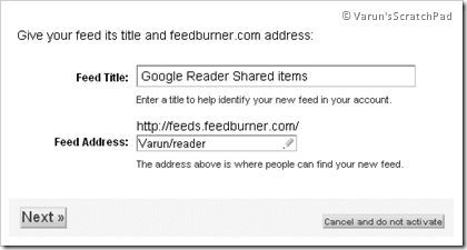 Feed Title & Address