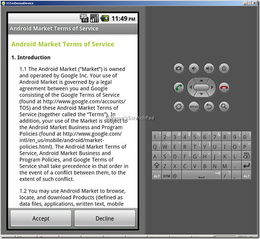 Android Market Terms of Service