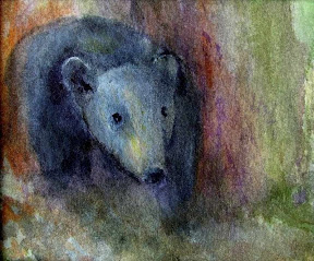 Walking Softly thru the Woods <br/> framed, 8”x10”, $175.00, original artwork by Diane Gibbons