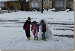 sweet kids in snow