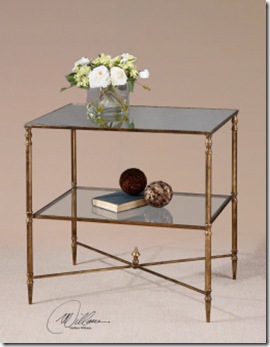 Glass and Brass End Table