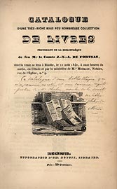 Catalogue del conte di Fortsas, 1840, frontespizio Catalogue del conte di Fortsas, 1840, frontespizio