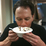 Dave and his enormous bowl of melty ice cream.