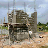 the spaces for door, windows on left and right walls