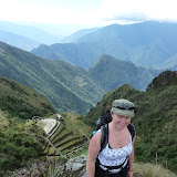 Dee towering over the Incan terraces