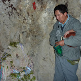 Our guide Willy offering the Tio gifts for a safe visit to the mine