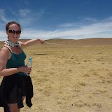 Dee points to our 4x4 on the horizon