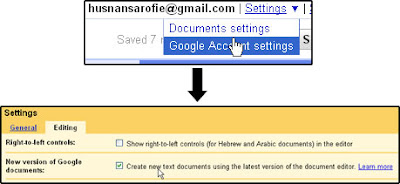 Menggunakan versi baru Google Docs