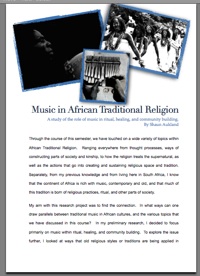 The role of music within African Traditional Religion
