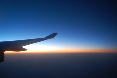 On a plane, leaving South Africa